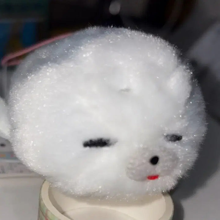[BUNJANG] White Baby Seal Plush Keyring / 하얀 아기 물개 물범 인형 키링