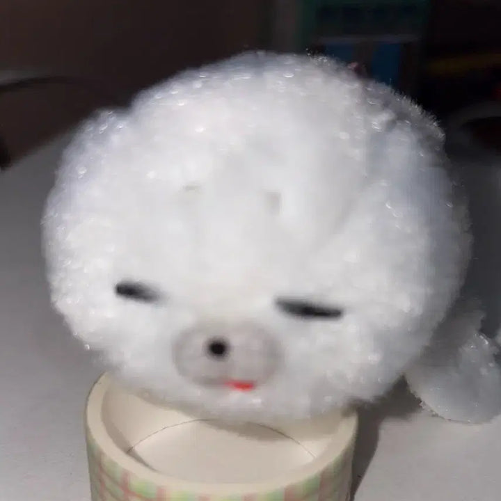[BUNJANG] White Baby Seal Plush Keyring / 하얀 아기 물개 물범 인형 키링