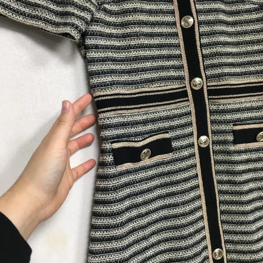 [BUNJANG] MAJE Tweed Pearl Midi Dress / MAJE 마쥬 트위드 펄 원피스 1