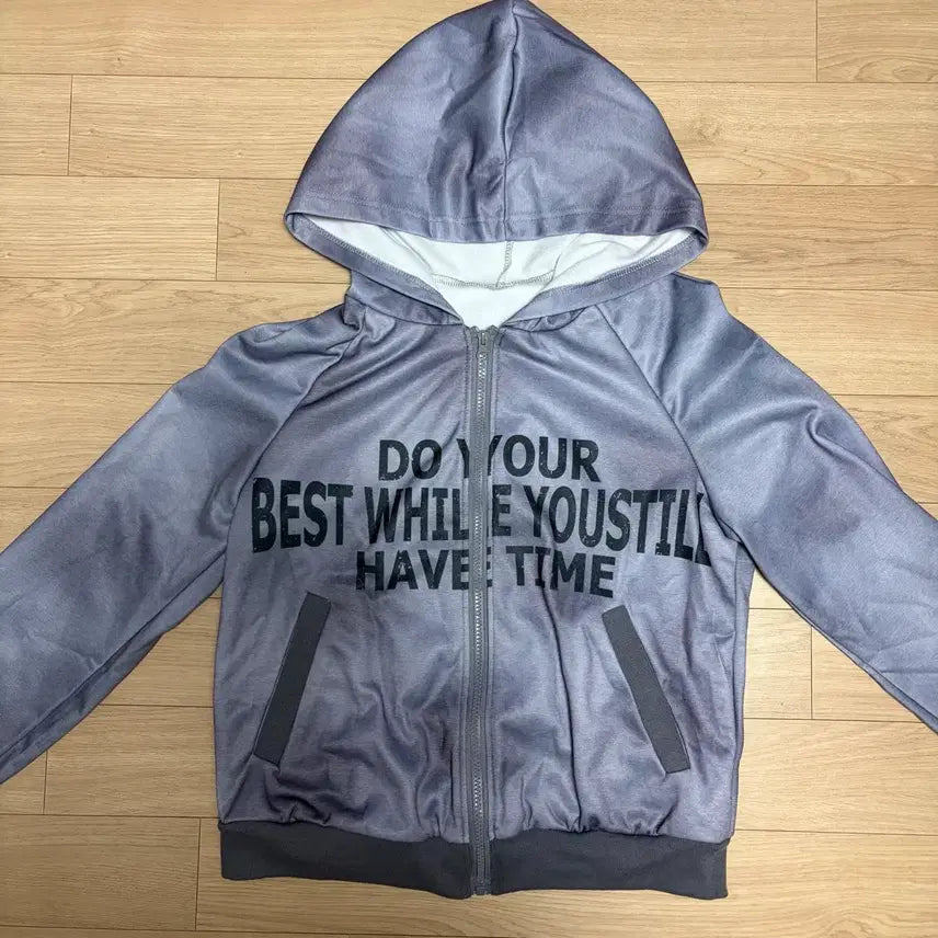 [BUNJANG] Vintage Style Gray Hooded Zip-up Jacket / 빈티지 스타일 회색 후드집업 얇은 집업