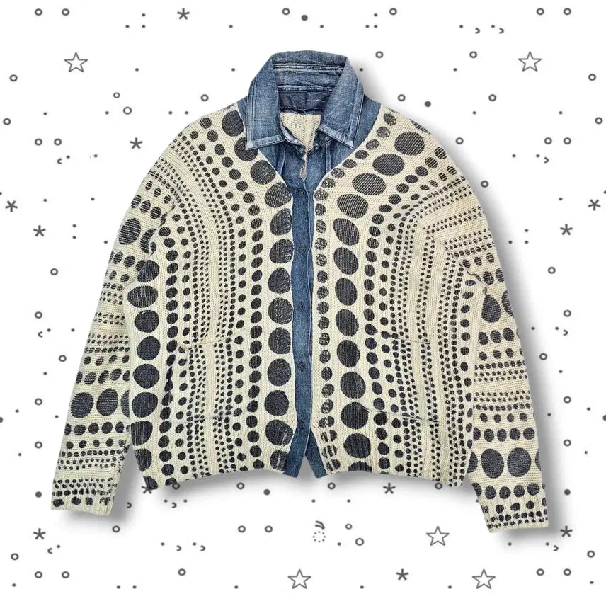 [BUNJANG] VTG Denim Dot Knit Sweater / VTG 데님 도트 니트