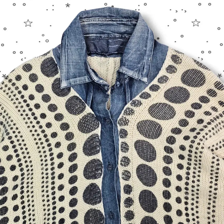 [BUNJANG] VTG Denim Dot Knit Sweater / VTG 데님 도트 니트