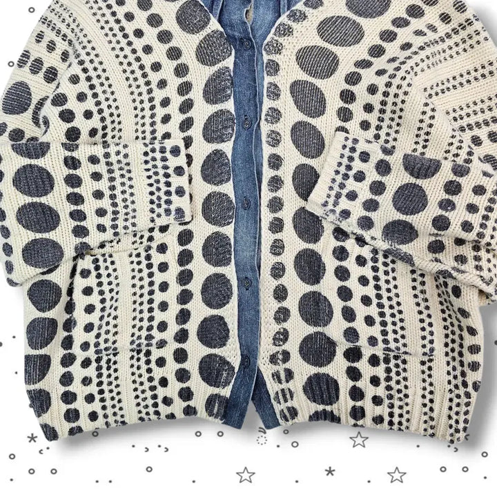 [BUNJANG] VTG Denim Dot Knit Sweater / VTG 데님 도트 니트