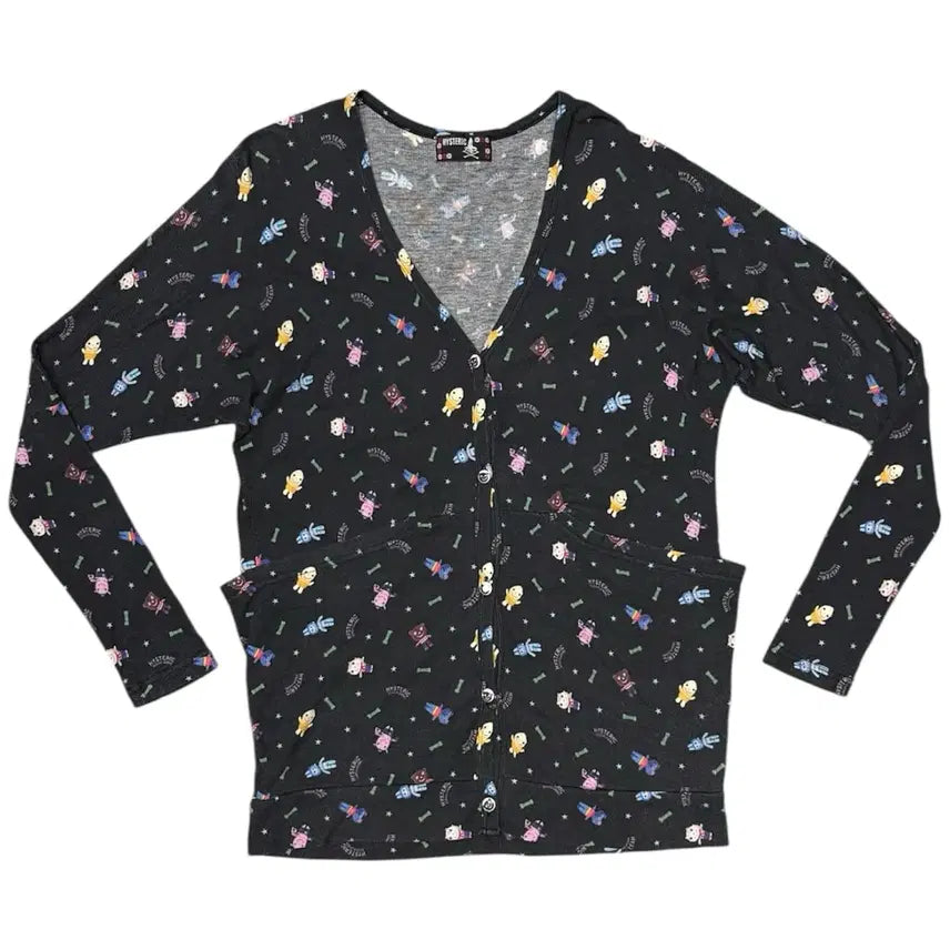 [BUNJANG] Hysteric Glamour Star and Animal Pattern Cardigan Jacket / 히스테릭 글래머 귀여운 별과 동물 패턴 가디건 자켓