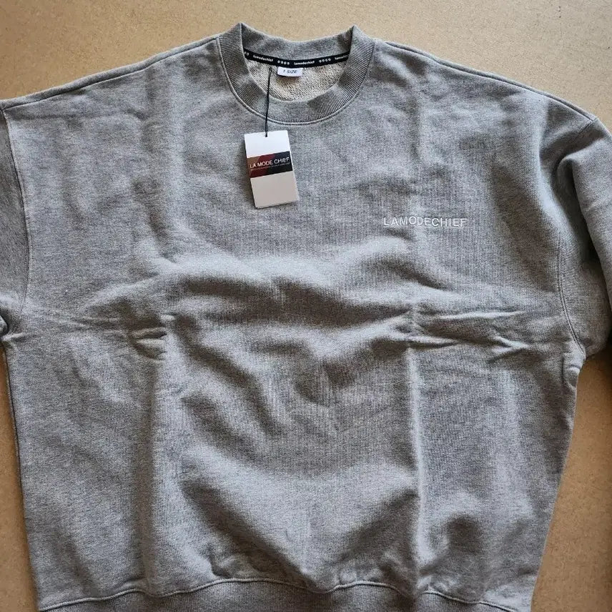 [BUNJANG] La Mode Chief Gray Oversized Sweatshirt / 라모드치프 맨투맨 티셔츠 회색
