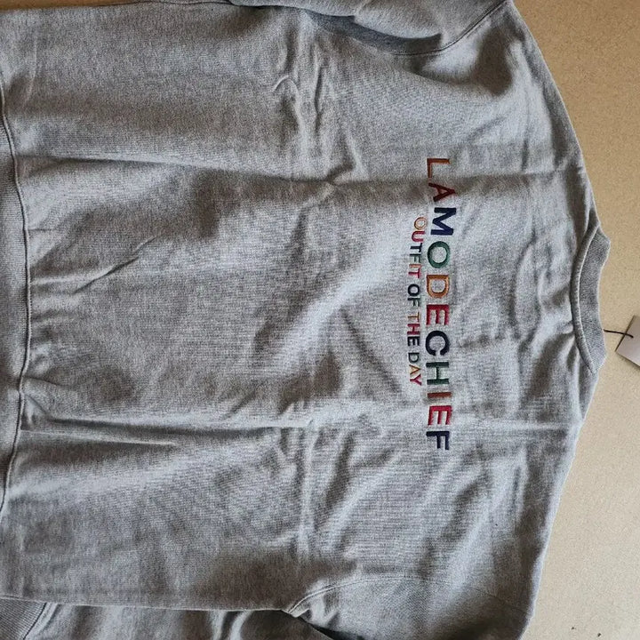[BUNJANG] La Mode Chief Gray Oversized Sweatshirt / 라모드치프 맨투맨 티셔츠 회색