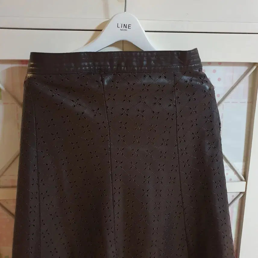 [BUNJANG] Leather Long Skirt / 레더스커트 롱스커트/55 브라운 블랙