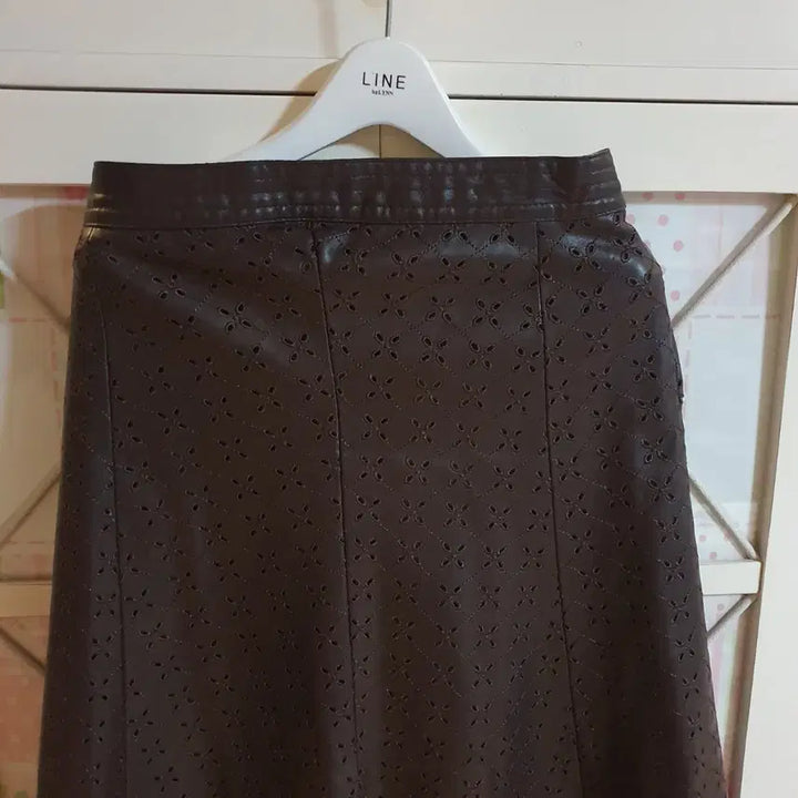 [BUNJANG] Leather Long Skirt / 레더스커트 롱스커트/55 브라운 블랙