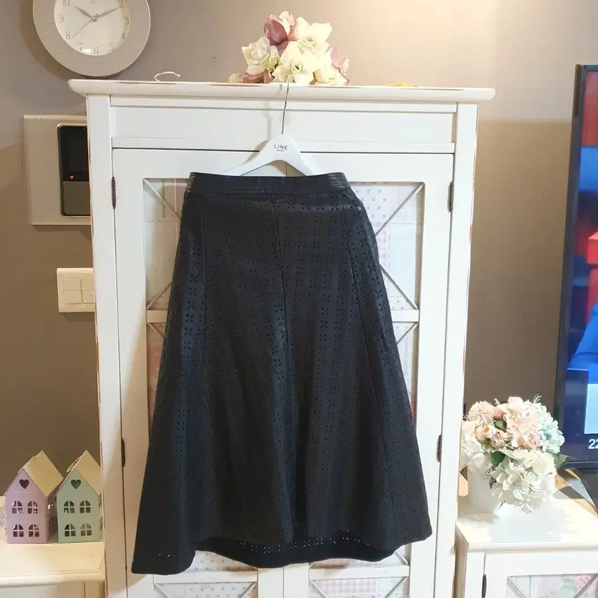 [BUNJANG] Leather Long Skirt / 레더스커트 롱스커트/55 브라운 블랙