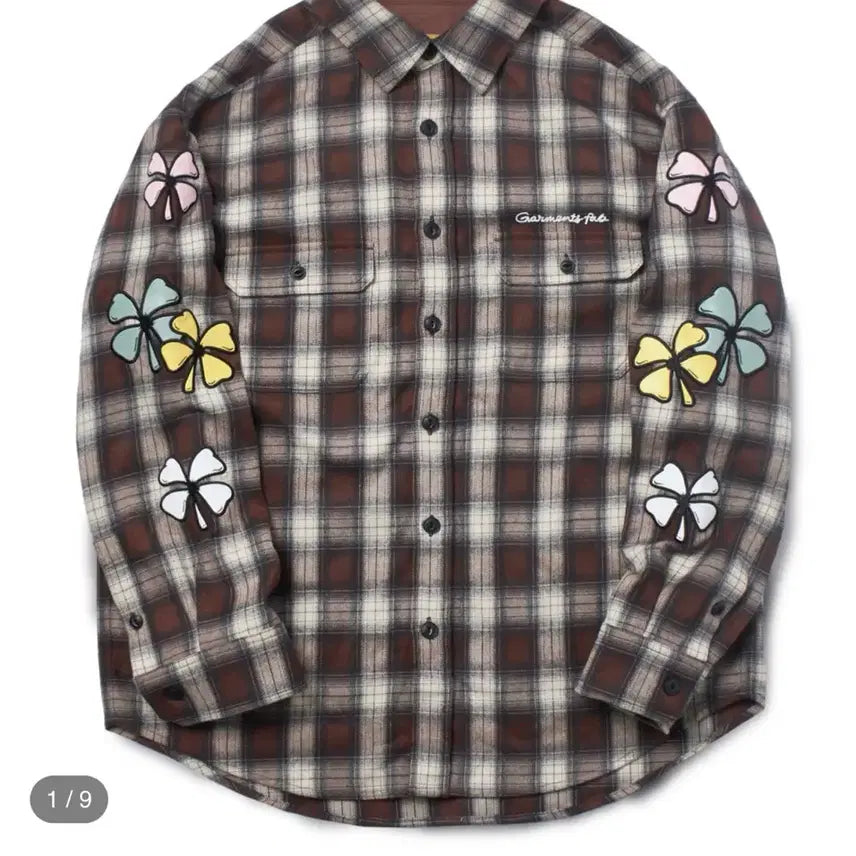 [BUNJANG] Garments Fab Clover Check Shirt - Brown / [새제품/L] 가먼츠팹 클로버 체크 셔츠 - 브라운