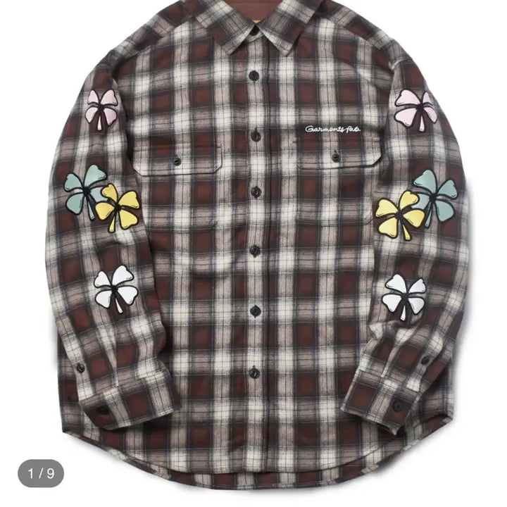[BUNJANG] Garments Fab Clover Check Shirt - Brown / [새제품/L] 가먼츠팹 클로버 체크 셔츠 - 브라운