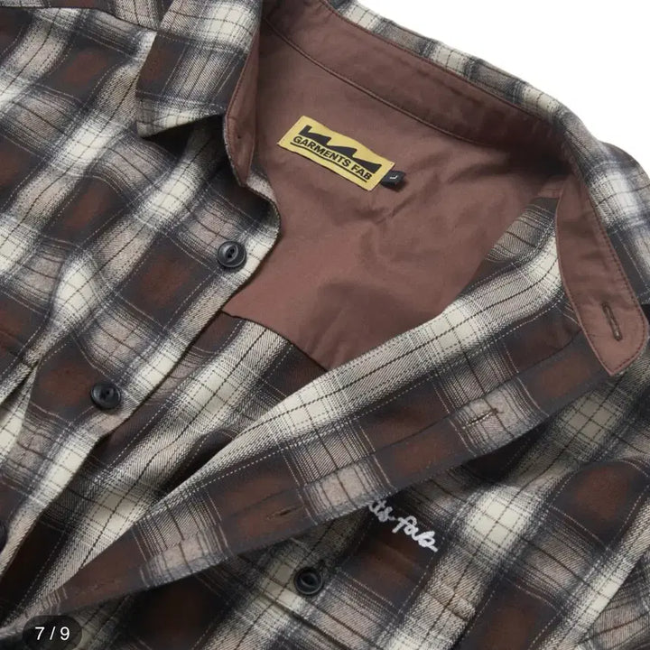 [BUNJANG] Garments Fab Clover Check Shirt - Brown / [새제품/L] 가먼츠팹 클로버 체크 셔츠 - 브라운