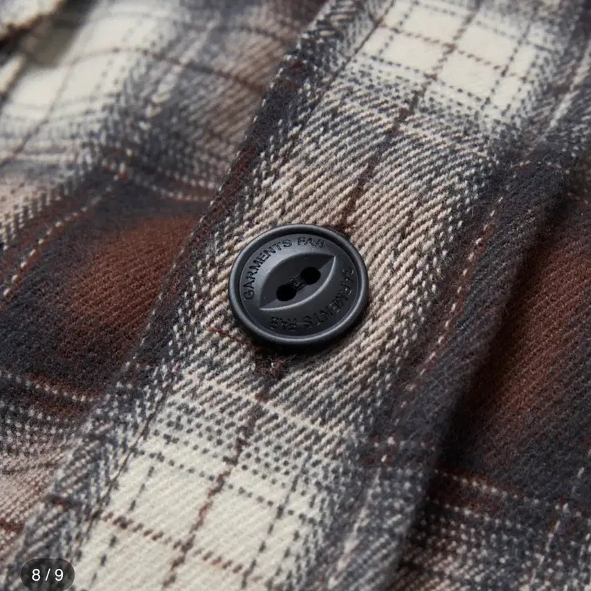 [BUNJANG] Garments Fab Clover Check Shirt - Brown / [새제품/L] 가먼츠팹 클로버 체크 셔츠 - 브라운