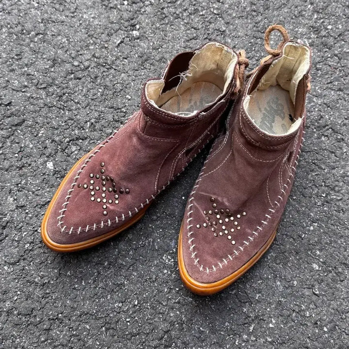 [BUNJANG] Indian Studded Suede Western Boots / Indian 스터드 스웨이드 웨스턴 부츠