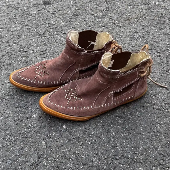 [BUNJANG] Indian Studded Suede Western Boots / Indian 스터드 스웨이드 웨스턴 부츠