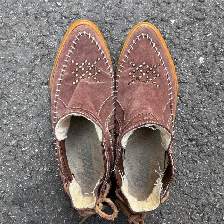 [BUNJANG] Indian Studded Suede Western Boots / Indian 스터드 스웨이드 웨스턴 부츠