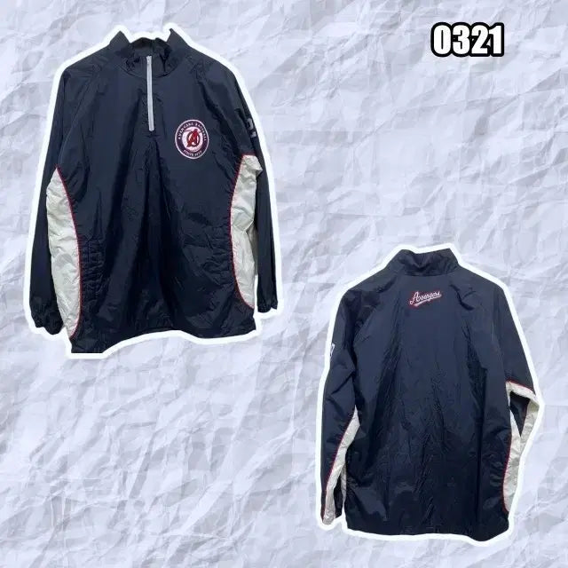 [BUNJANG] XL Vintage Baseball Track Anorak Windbreaker Jacket / XL 빈티지 베이스볼 트랙 아노락 바람막이 자켓