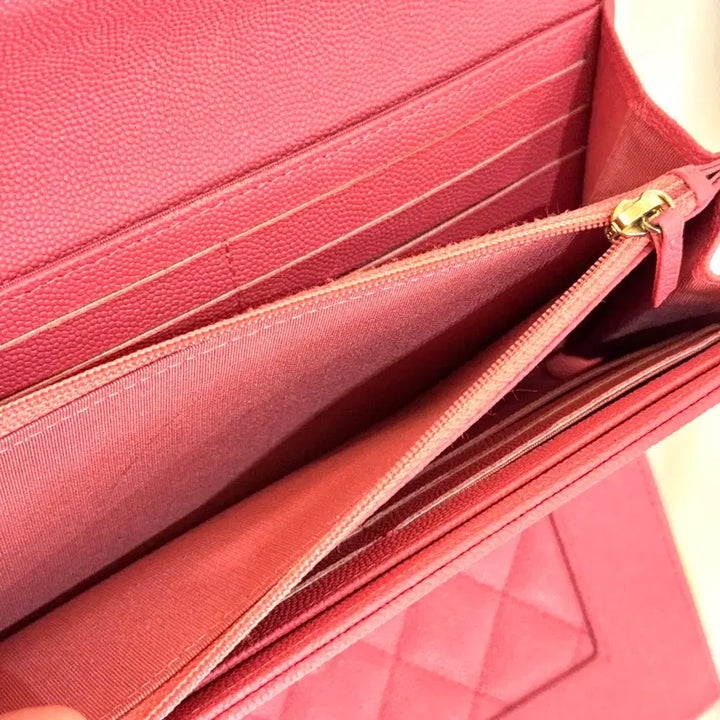 [BUNJANG] Chanel Mademoiselle Pink Snap Long Wallet / (신형)샤넬 마드모아젤 핑크 똑딱이 장지갑