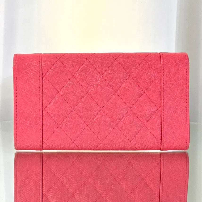 [BUNJANG] Chanel Mademoiselle Pink Snap Long Wallet / (신형)샤넬 마드모아젤 핑크 똑딱이 장지갑