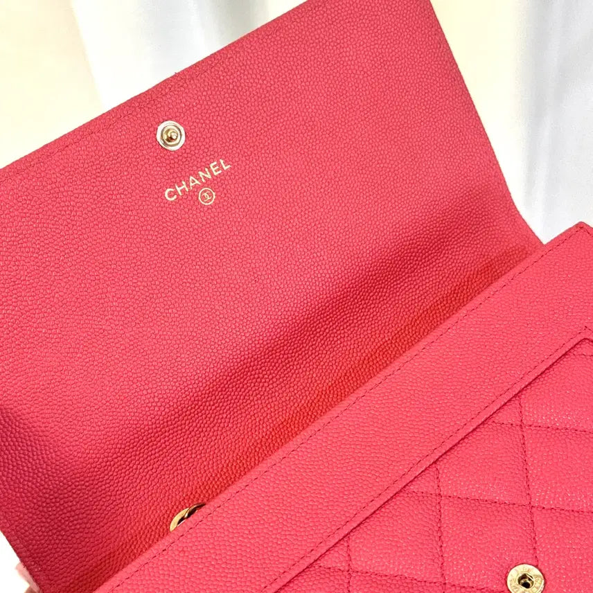 [BUNJANG] Chanel Mademoiselle Pink Snap Long Wallet / (신형)샤넬 마드모아젤 핑크 똑딱이 장지갑