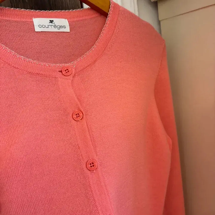 [BUNJANG] Courrèges Coral Pink Knit Three-Piece Set / 꾸레쥬 정품 코랄 쓰리피스