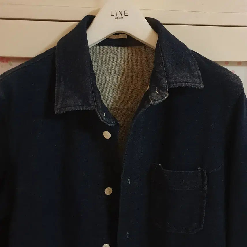 [BUNJANG] Denim Long Jacket Shirt 44-55 / 데님 롱자켓 셔켓 롱셔츠/44~55