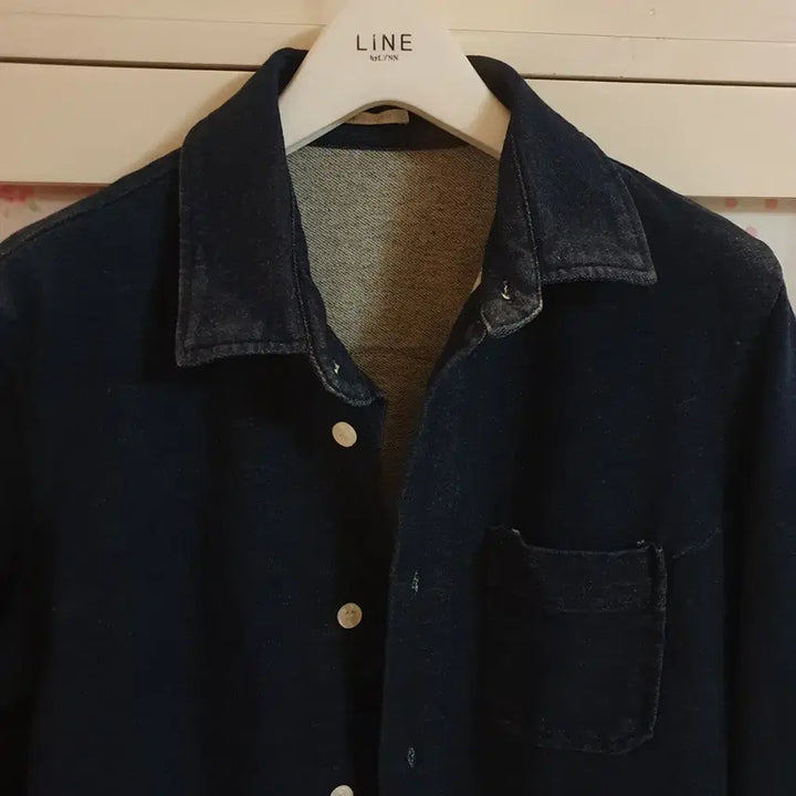 [BUNJANG] Denim Long Jacket Shirt 44-55 / 데님 롱자켓 셔켓 롱셔츠/44~55