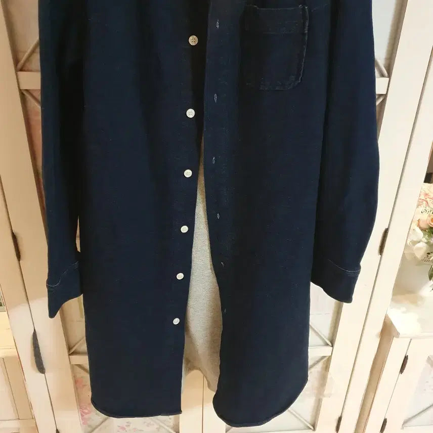 [BUNJANG] Denim Long Jacket Shirt 44-55 / 데님 롱자켓 셔켓 롱셔츠/44~55