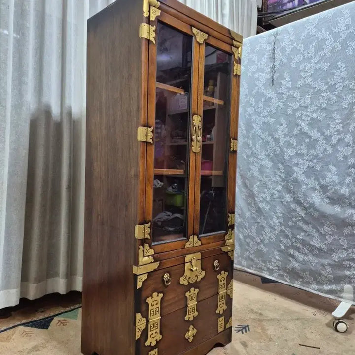[BUNJANG] Antique Korean Yi Dynasty Traditional Cabinet Display / 고가구 전통가구 이조 전통공예 반닫이 양주장 / 장식장