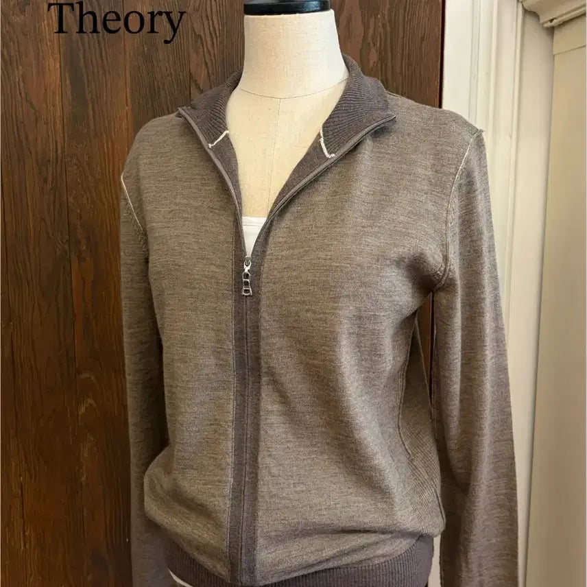 [BUNJANG] Theory Brown Two-Way Zip-up / 띠어리 정품 브라운 투웨이 집업