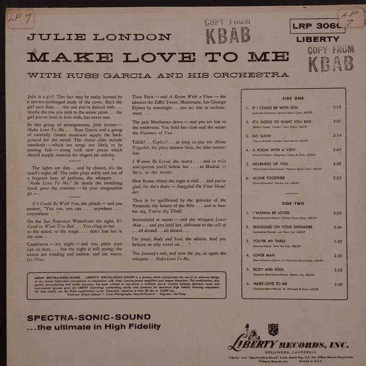 [BUNJANG] Julie London Original Jazz LP / ORIGINAL JAZZ LP - JULIE LONDON