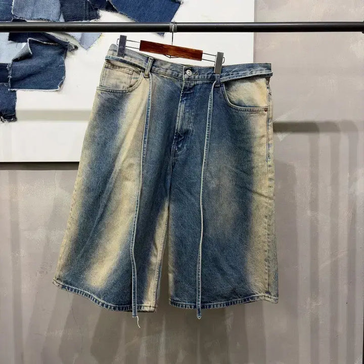 [SOLD OUT] (36인치) 자라 ZARA 스트릿 워싱 7부 청 반바지 버뮤다 팬츠