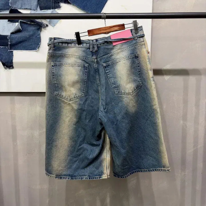 [SOLD OUT] (36인치) 자라 ZARA 스트릿 워싱 7부 청 반바지 버뮤다 팬츠