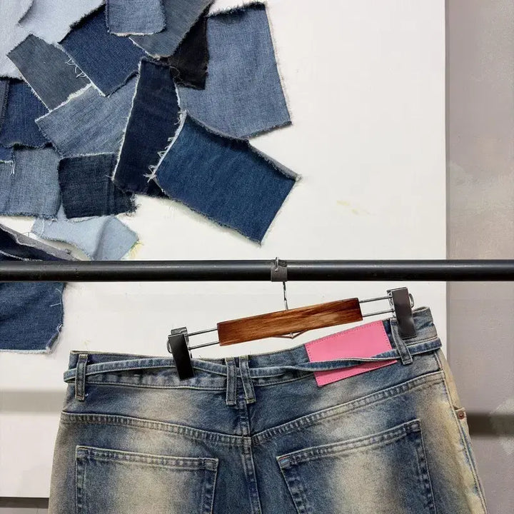 [SOLD OUT] (36인치) 자라 ZARA 스트릿 워싱 7부 청 반바지 버뮤다 팬츠