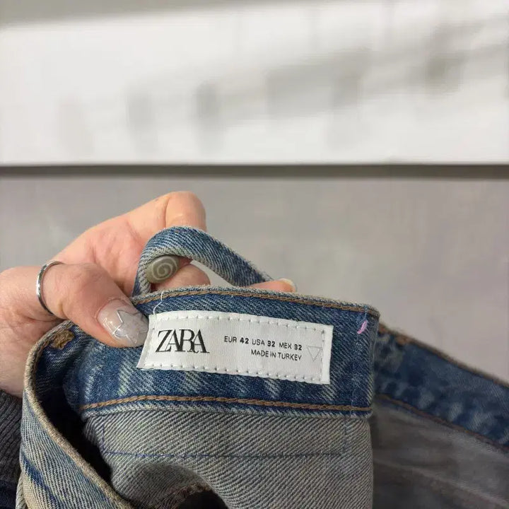 [SOLD OUT] (36인치) 자라 ZARA 스트릿 워싱 7부 청 반바지 버뮤다 팬츠