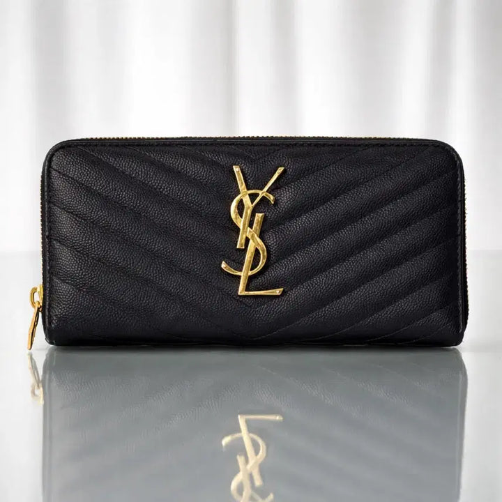[BUNJANG] Yves Saint Laurent Compact Zip Around Long Wallet / 입생로랑 지퍼돌이 컴팩트 장지갑