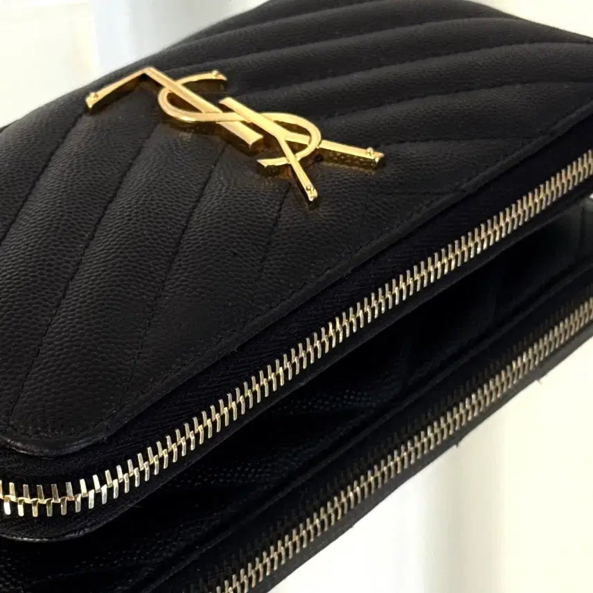 [BUNJANG] Yves Saint Laurent Compact Zip Around Long Wallet / 입생로랑 지퍼돌이 컴팩트 장지갑