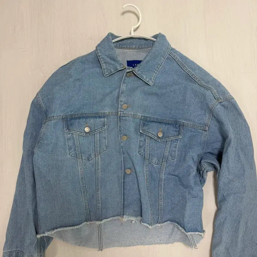[BUNJANG] Denim Jacket with Cutting Detail / 청자켓 데님 자켓 컷팅 디테일