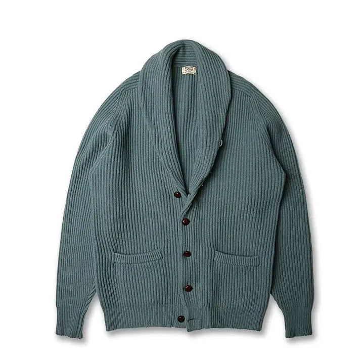 [BUNJANG] William Lockie Sky Blue Shawl Collar Cardigan / 윌리엄 로키 [William Lockie] 스카이블루 숄카라 니트 가디건