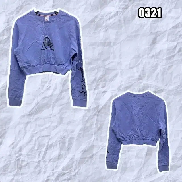 [BUNJANG] Le Coq Sportif Crop Round Sweatshirt / M 르꼬끄 크롭 라운드 맨투맨