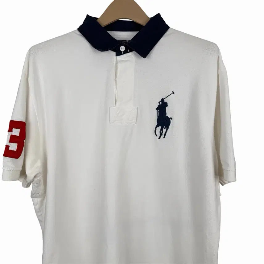 [BUNJANG] Polo Ralph Lauren Big Pony Polo Shirt / 폴로 랄프로렌 빅포니 카라티 화이트 네이비