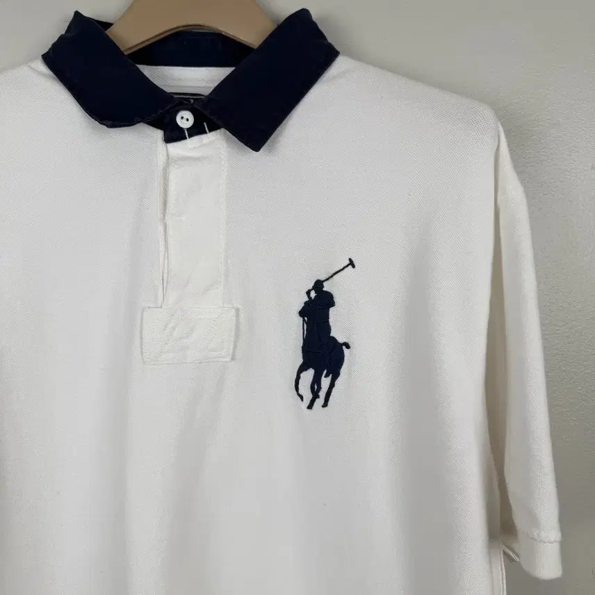 [BUNJANG] Polo Ralph Lauren Big Pony Polo Shirt / 폴로 랄프로렌 빅포니 카라티 화이트 네이비