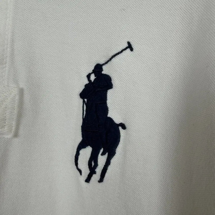 [BUNJANG] Polo Ralph Lauren Big Pony Polo Shirt / 폴로 랄프로렌 빅포니 카라티 화이트 네이비