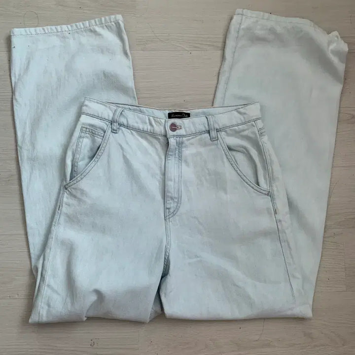 [BUNJANG] Massimo Dutti Wide Denim Pants / 마시모두띠 연청 와이드 데님 팬츠