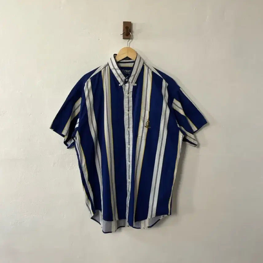 [BUNJANG] Chaps Striped Short Sleeve Shirt / 챕스 스트라이프 반팔 셔츠