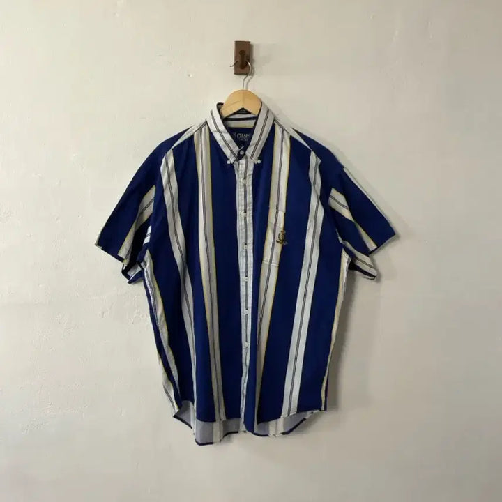 [BUNJANG] Chaps Striped Short Sleeve Shirt / 챕스 스트라이프 반팔 셔츠