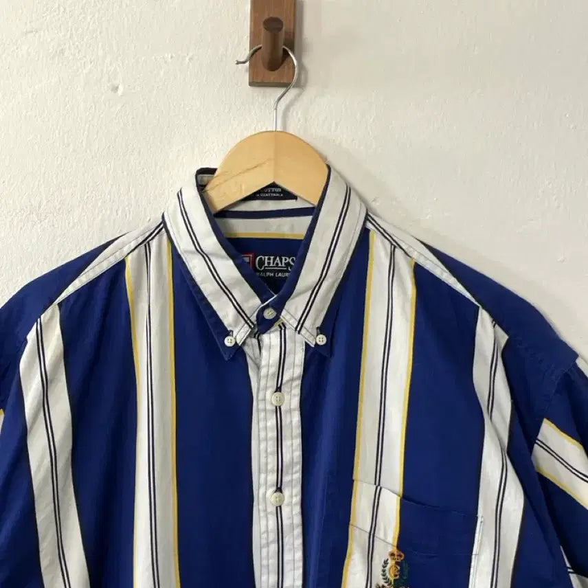 [BUNJANG] Chaps Striped Short Sleeve Shirt / 챕스 스트라이프 반팔 셔츠