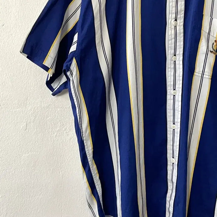 [BUNJANG] Chaps Striped Short Sleeve Shirt / 챕스 스트라이프 반팔 셔츠