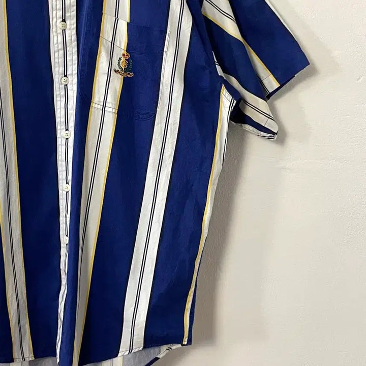 [BUNJANG] Chaps Striped Short Sleeve Shirt / 챕스 스트라이프 반팔 셔츠