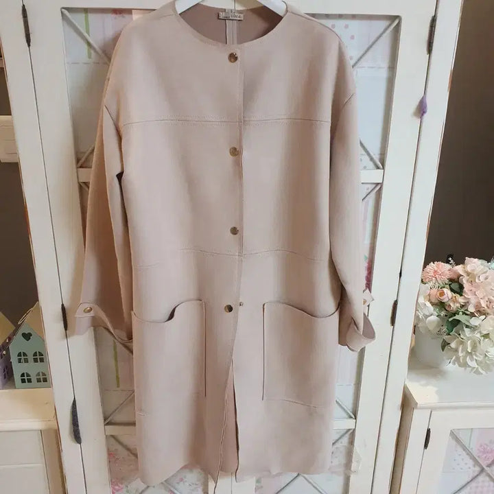 [BUNJANG] ZARA Suede Trench Coat (Beige) / 자라 스웨이드 자켓 트렌치코트/55-66